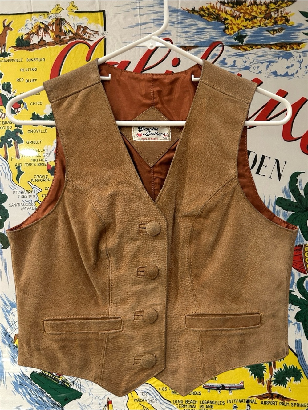Women's Brown Suede Vest